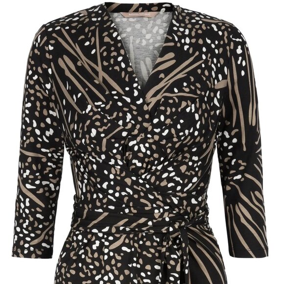 Banana Republic Issa Collection Animal Print Wrap Top Medium - Picture 1 of 10